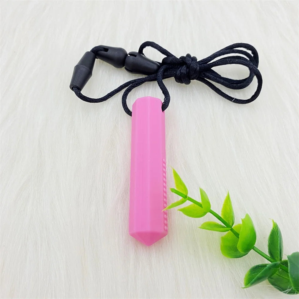 Sensory Chew Necklace Set (5 Pack) – Silicone Chewy Pencil Toppers for Kids with Autism & ADHD
