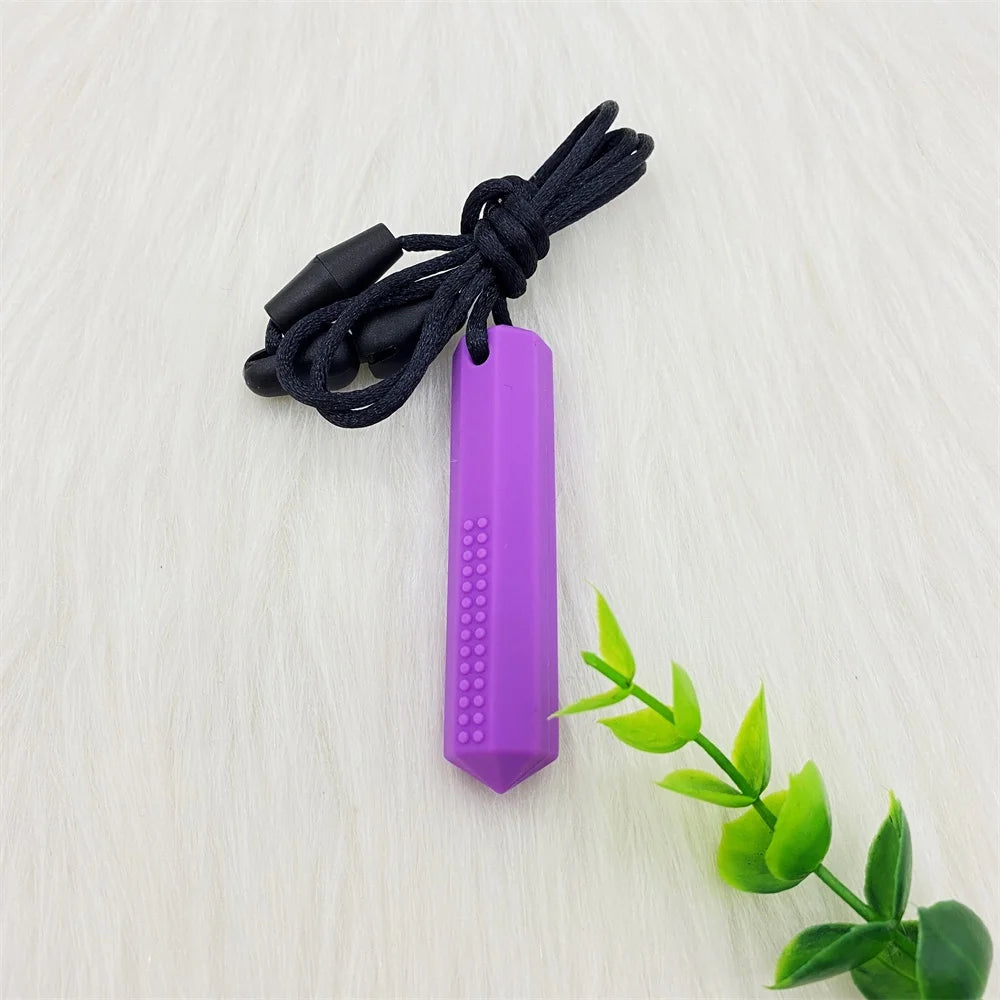 Sensory Chew Necklace Set (5 Pack) – Silicone Chewy Pencil Toppers for Kids with Autism & ADHD