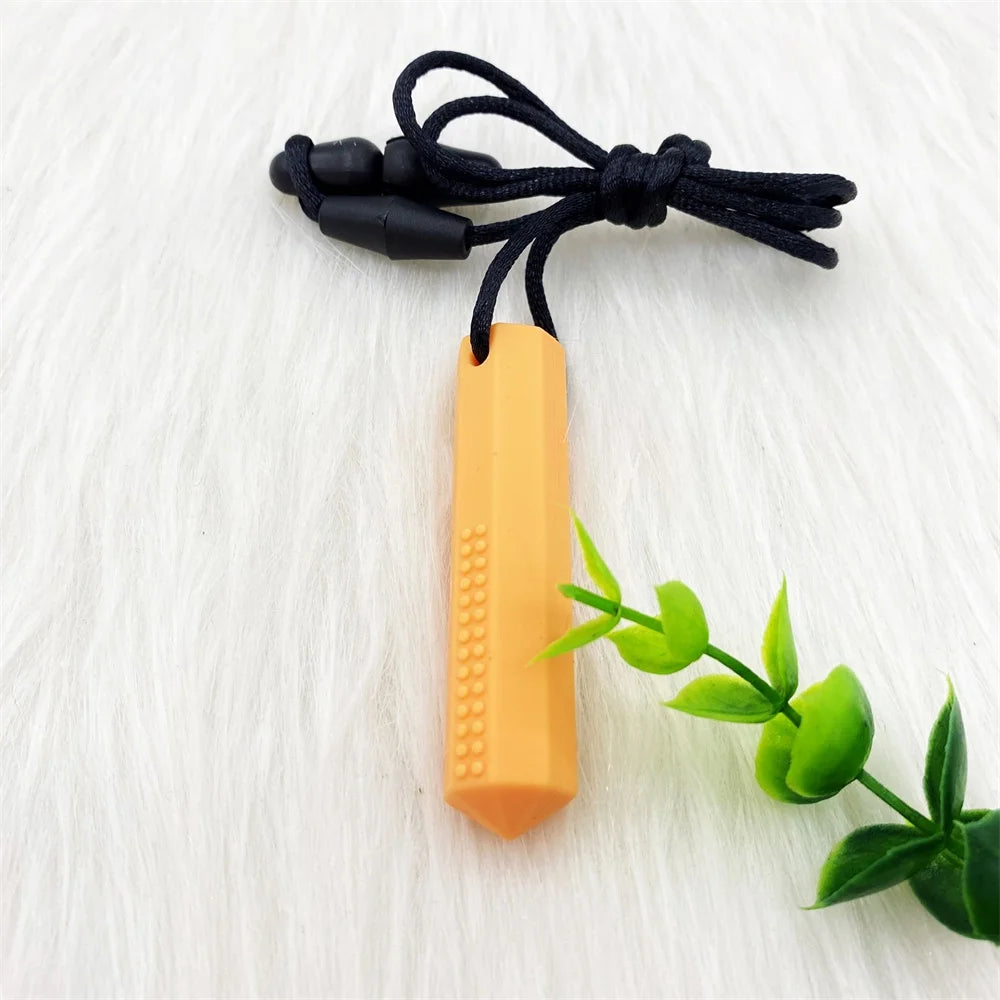 Sensory Chew Necklace Set (5 Pack) – Silicone Chewy Pencil Toppers for Kids with Autism & ADHD