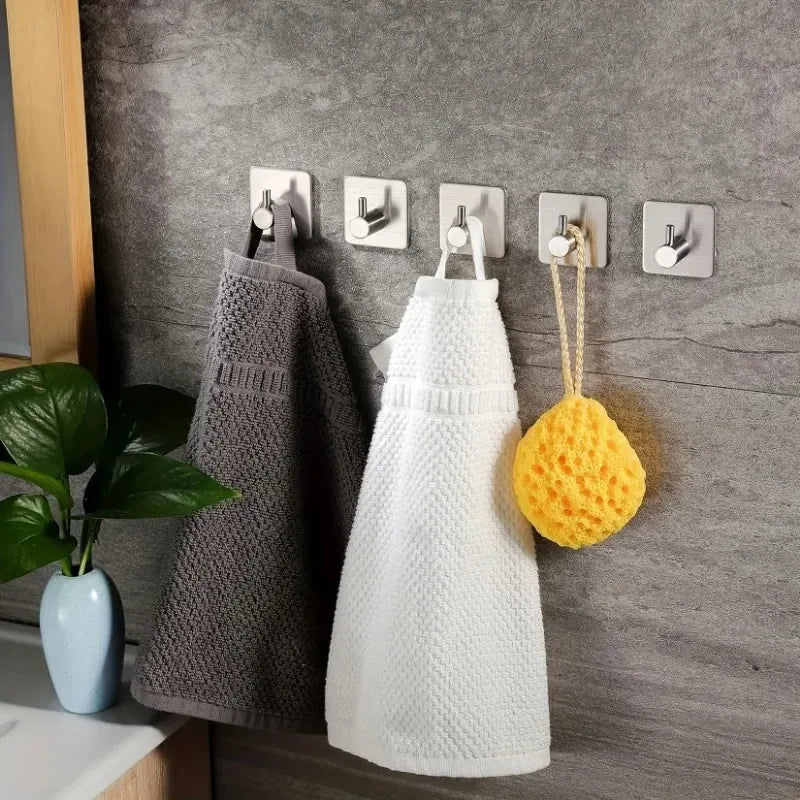 Modern 304 Stainless Steel Wall Hooks | 4-Pack Heavy-Duty Utility Hangers