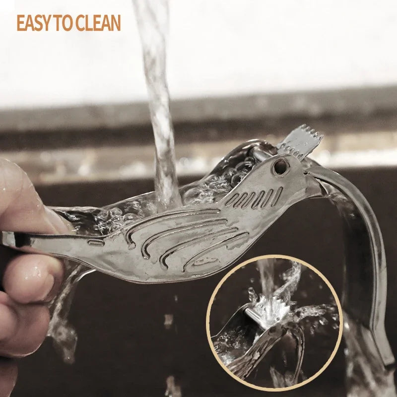 Elegant Bird-Shaped Lemon Squeezer | Premium 304 Stainless Steel Manual Citrus Juicer & Tea Infuser