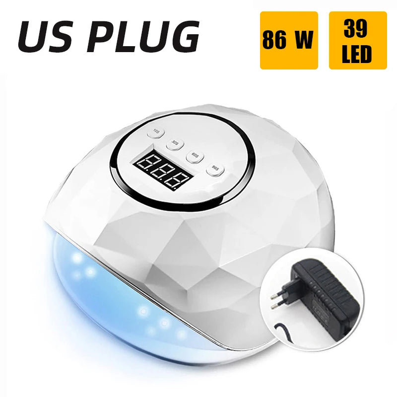 UV LED Nail Lamp with LCD Display – Professional Gel Nail Dryer with Memory Timer