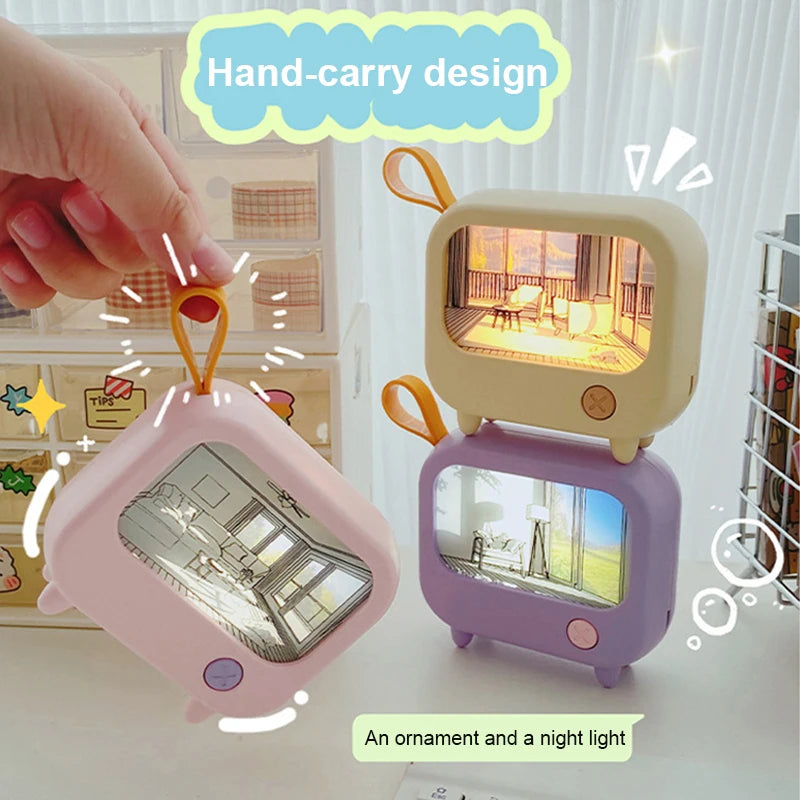 Retro TV LED Night Light – Cute Mini Desk Lamp for Kids Bedroom & Home Decor