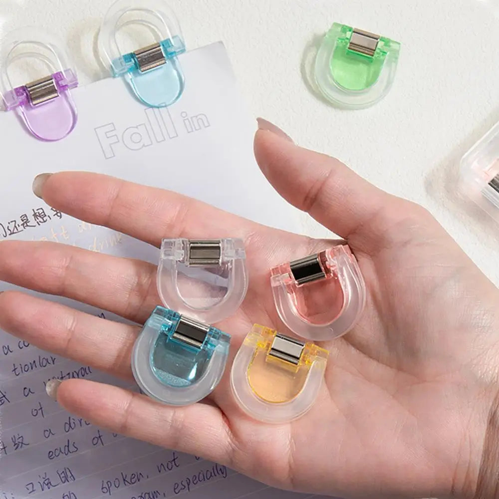 VividView Multifunctional Page Clips – 4-Piece Transparent Corner Clip Set for Books, Files & Indexing