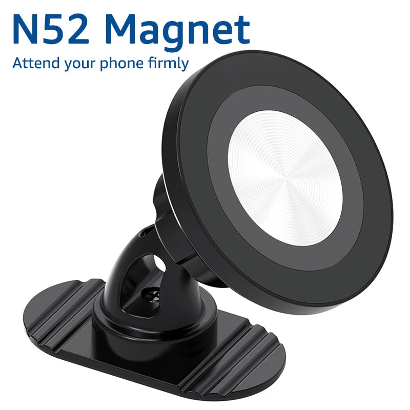 Magnetic Car Phone Mount – 360° Rotating MagSafe Compatible Dashboard Phone Holder