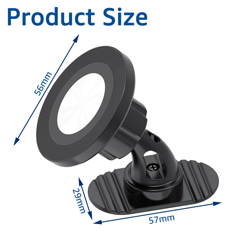 Magnetic Car Phone Mount – 360° Rotating MagSafe Compatible Dashboard Phone Holder