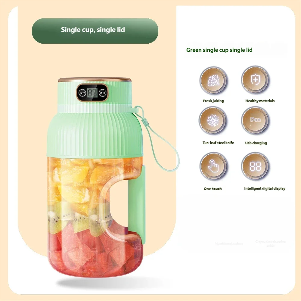 Portable Electric Fruit Juicer & Smoothie Blender – High-Capacity USB Rechargeable Mixer