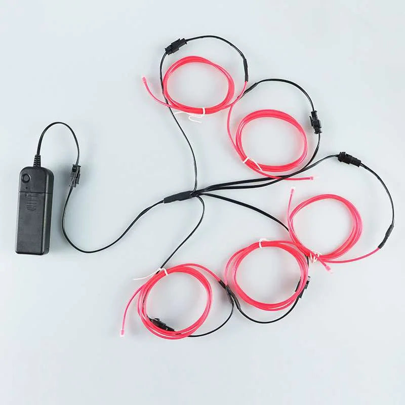 5-in-1 EL Wire Neon Glow Kit | DIY LED Costume & Party Lights | Portable Luminous Wire for Dance & Decor