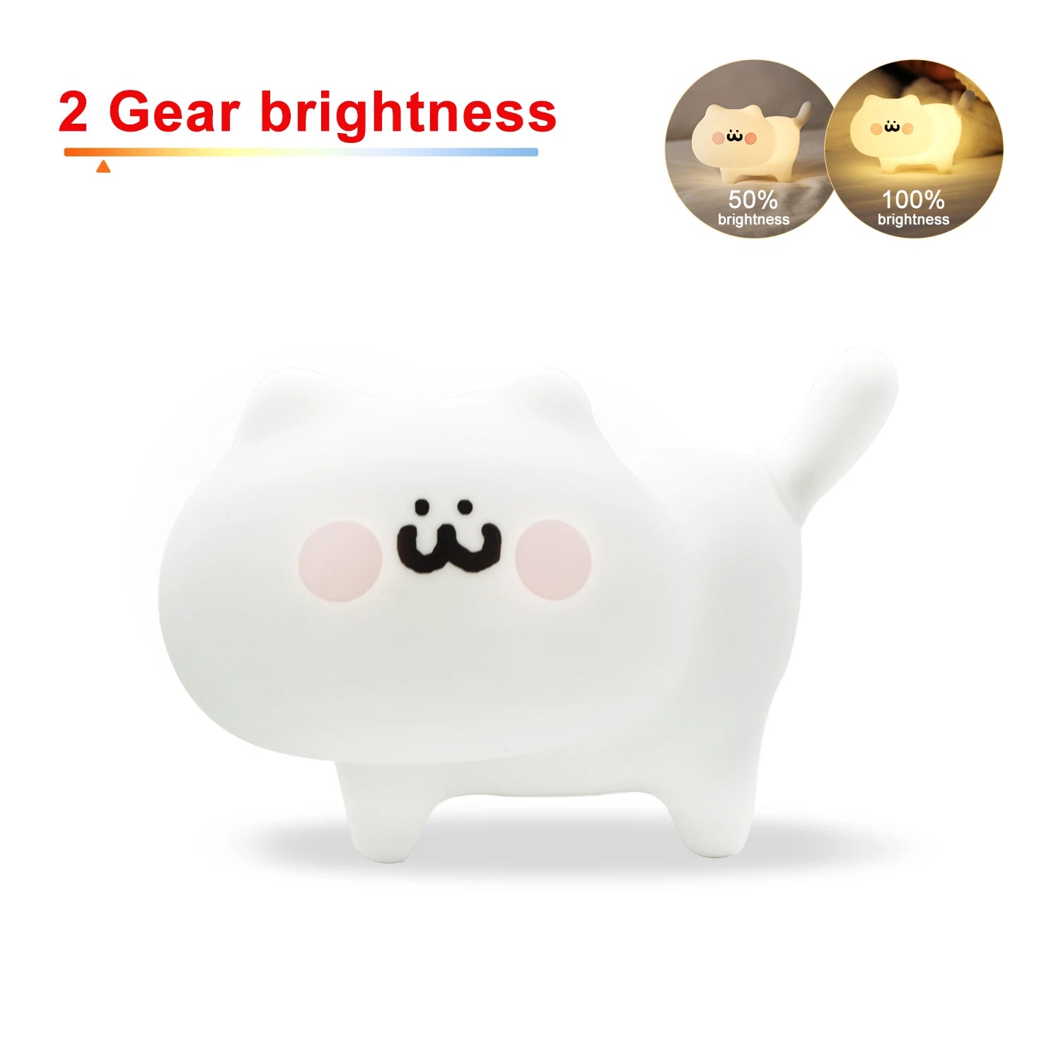Silicone Animal Night Light for Kids | Dimmable Touch Sensor LED | 7-Color Changing Nursery Lamp