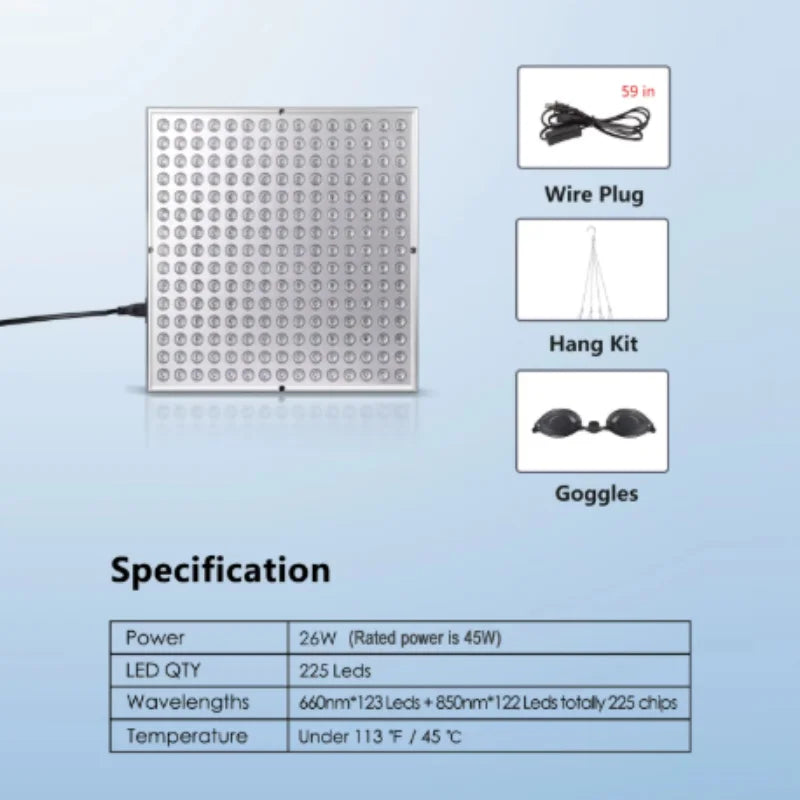 LED Red Light Therapy Facial Panel – Anti-Aging Skin Rejuvenation Lamp
