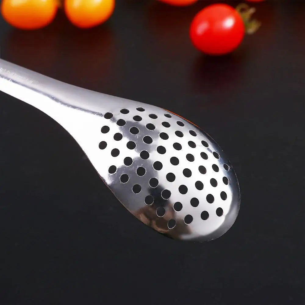 Stainless Steel 56-Hole Slotted Caviar Spoon – Fine Mesh Straining Kitchen Tool