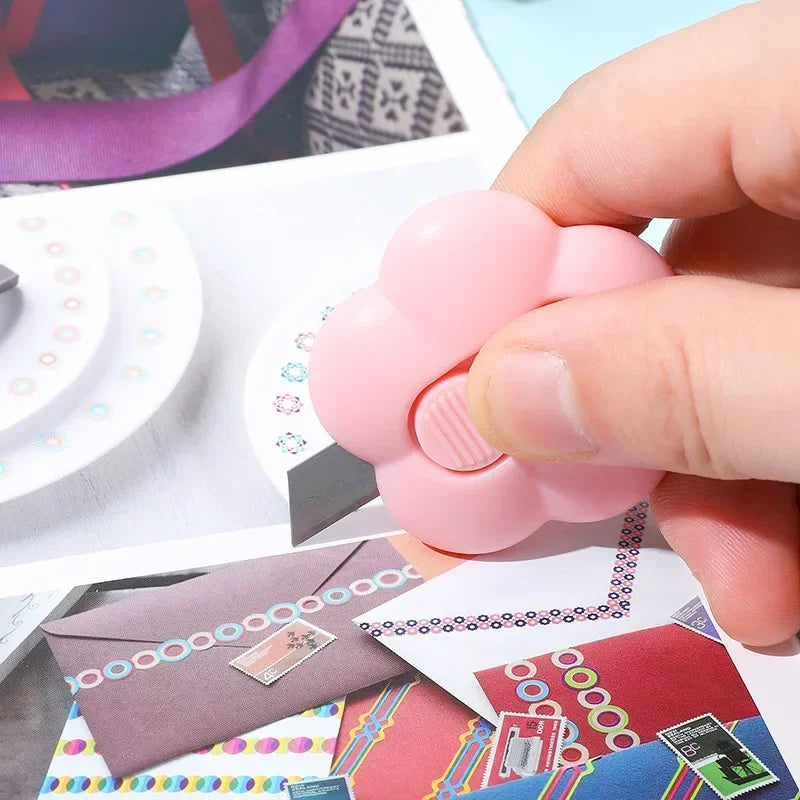 Petal-Point Mini Flower Utility Knife – Safety Box Opener & Paper Cutter in Macaron Pastels