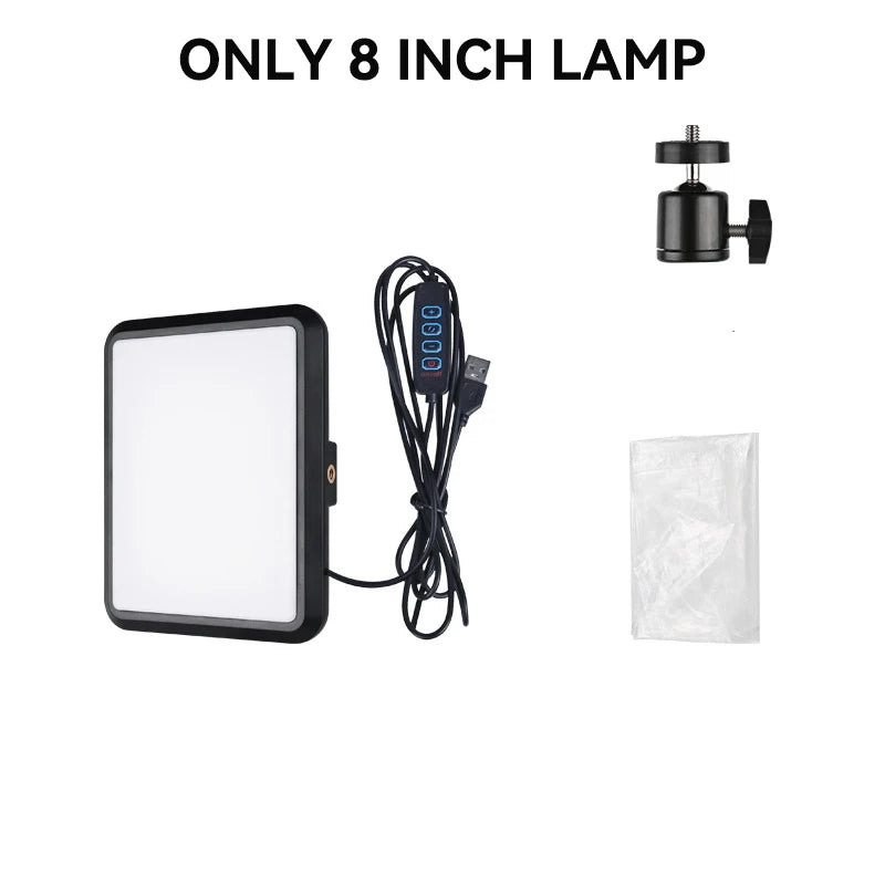 Dimmable LED Video Light Panel with Adjustable Tripod Stand | Portable Photography Fill Lighting