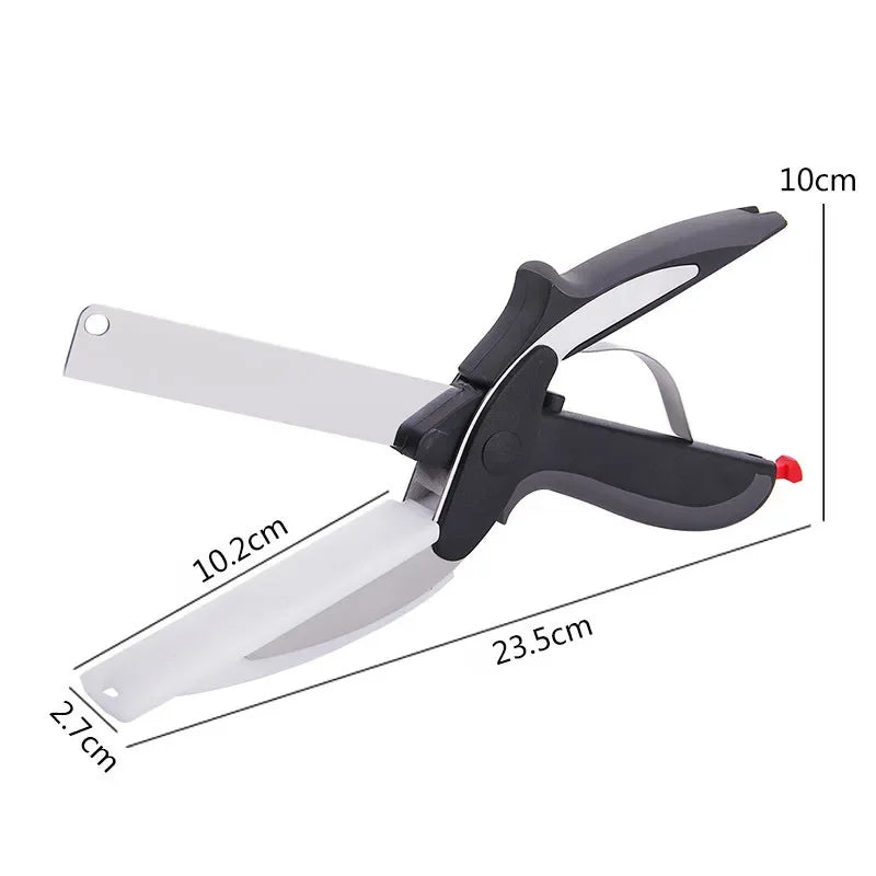SwiftCut 2-in-1 Kitchen Scissors – Handheld Food Chopper & Built-in Cutting Board for Effortless Meal Prep