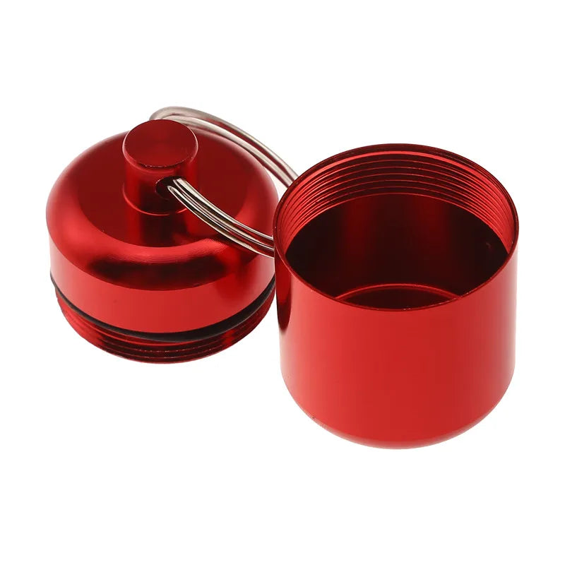 TitanSeal™ Waterproof Aluminum Pill Keychain – Ultra-Lightweight Emergency Storage & Earplug Container