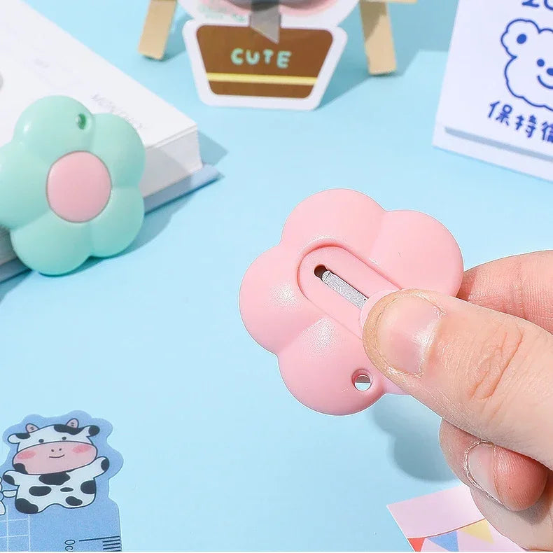 Petal-Point Mini Flower Utility Knife – Safety Box Opener & Paper Cutter in Macaron Pastels