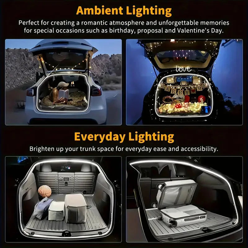 Dynamic LED Trunk Light Strip – Scanning Flow Waterproof Car Interior Atmosphere Lighting (2M / 4M)