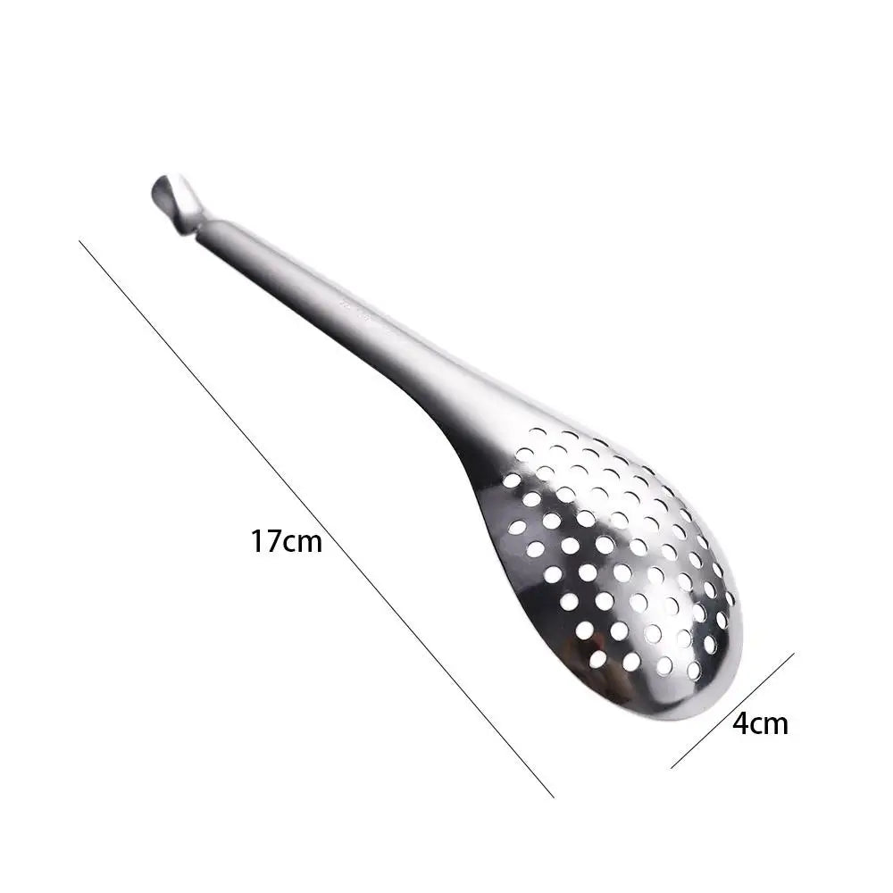 Stainless Steel 56-Hole Slotted Caviar Spoon – Fine Mesh Straining Kitchen Tool