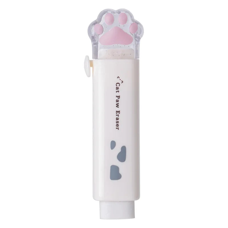 Kawaii Cat Paw Retractable Eraser – Cute Push-Pull Rubber for School, Drawing & Office