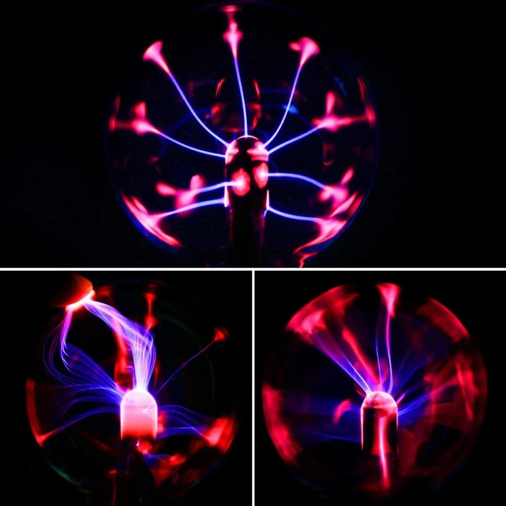 3" Touch Plasma Ball Lamp – Interactive LED Lightning Globe Night Light for Bedroom & Desk Decor