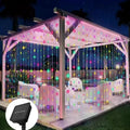 Solar Outdoor LED Curtain Lights – 8-Mode Waterproof Hanging Fairy Lights for Patio, Gazebo & Holiday Decor