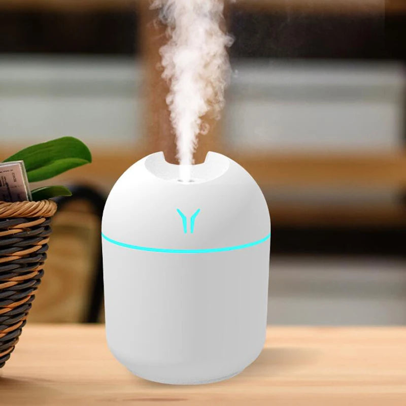 ZenMist 250ML Mini USB Air Humidifier – Ultrasonic Aroma Diffuser with LED Ambiance Light for Home & Car