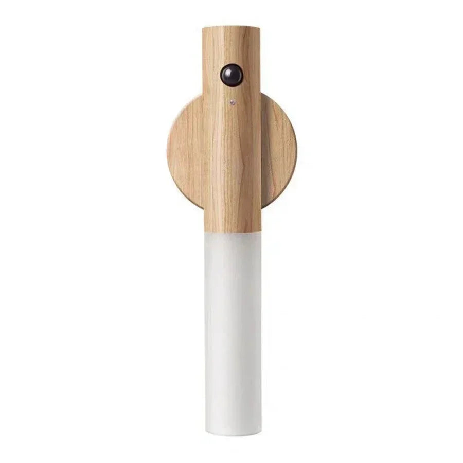 Magnetic Wooden Motion Sensor Light | Cordless LED Wall Sconce & Night Light | Rechargeable Smart Lighting