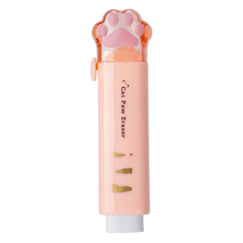 Kawaii Cat Paw Retractable Eraser – Cute Push-Pull Rubber for School, Drawing & Office