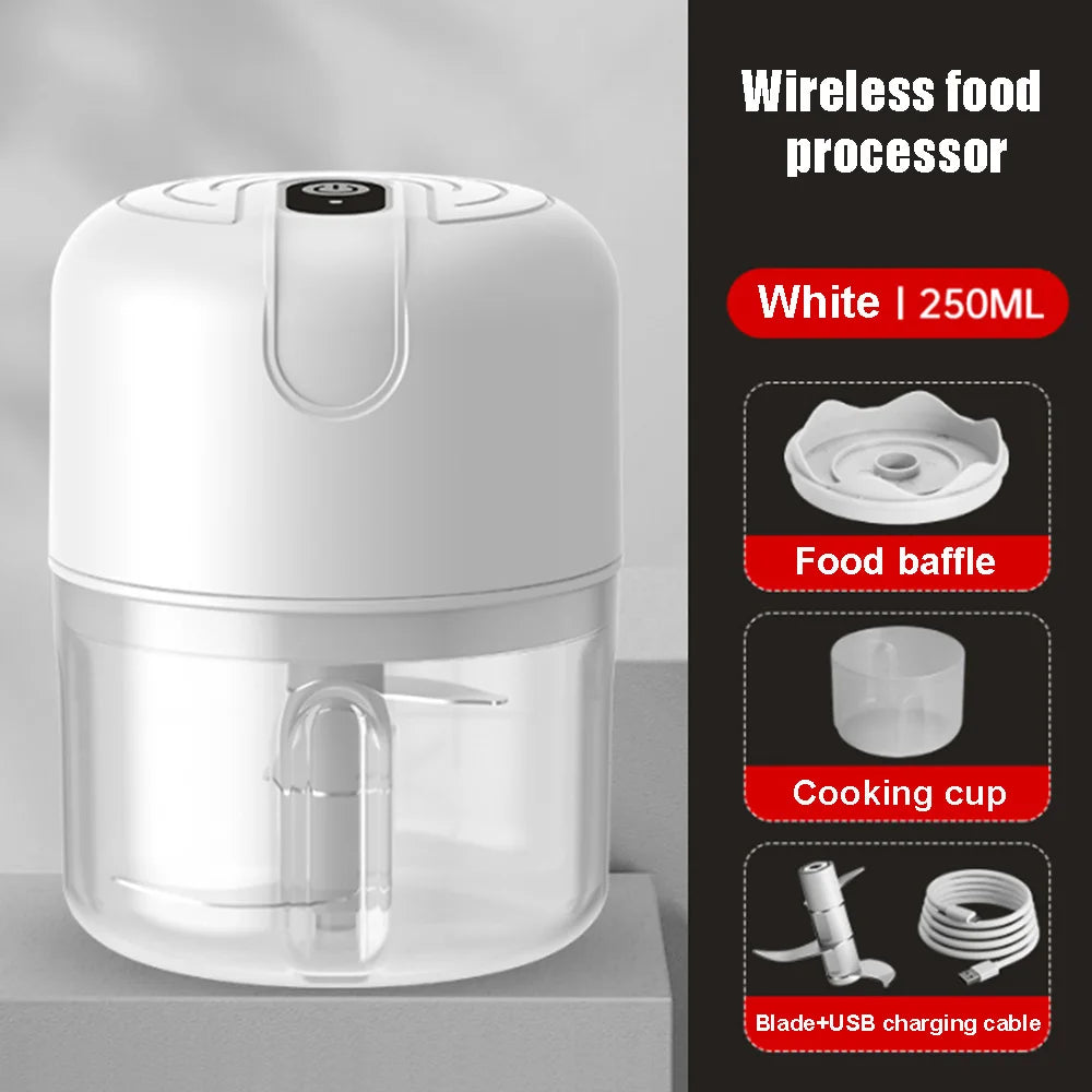 1 electric meat grinder, garlic puree machine, mini 250ML ginger chili chopper, onion grinder, kitchen food mixer