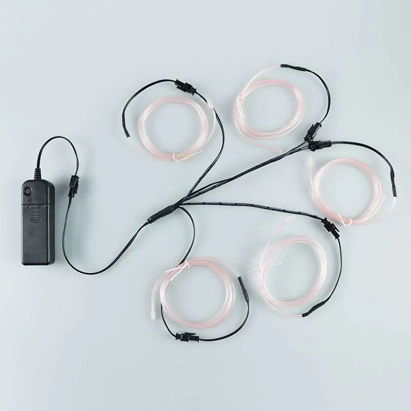 5-in-1 EL Wire Neon Glow Kit | DIY LED Costume & Party Lights | Portable Luminous Wire for Dance & Decor