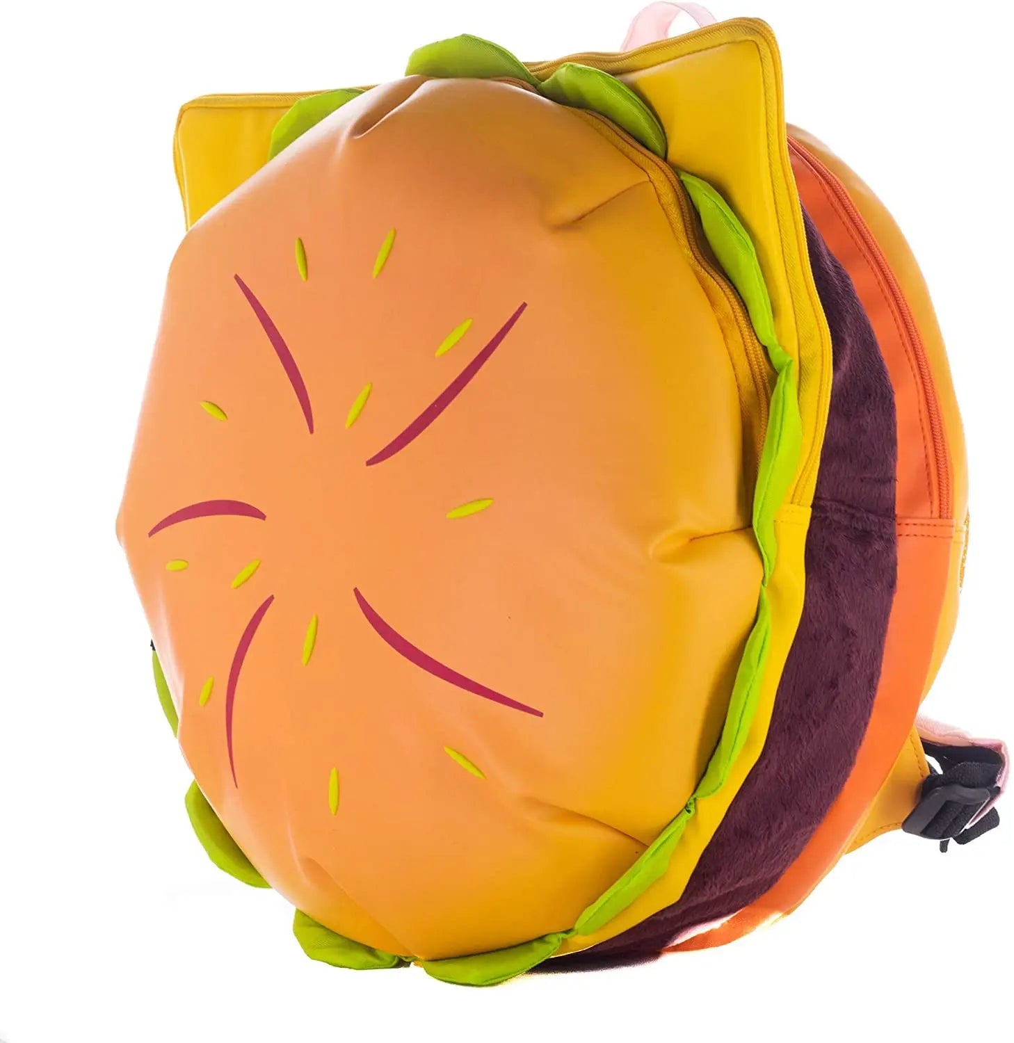 Plush Hamburger Backpack – Cartoon Burger School Bag with Large Capacity & Soft Plush Design