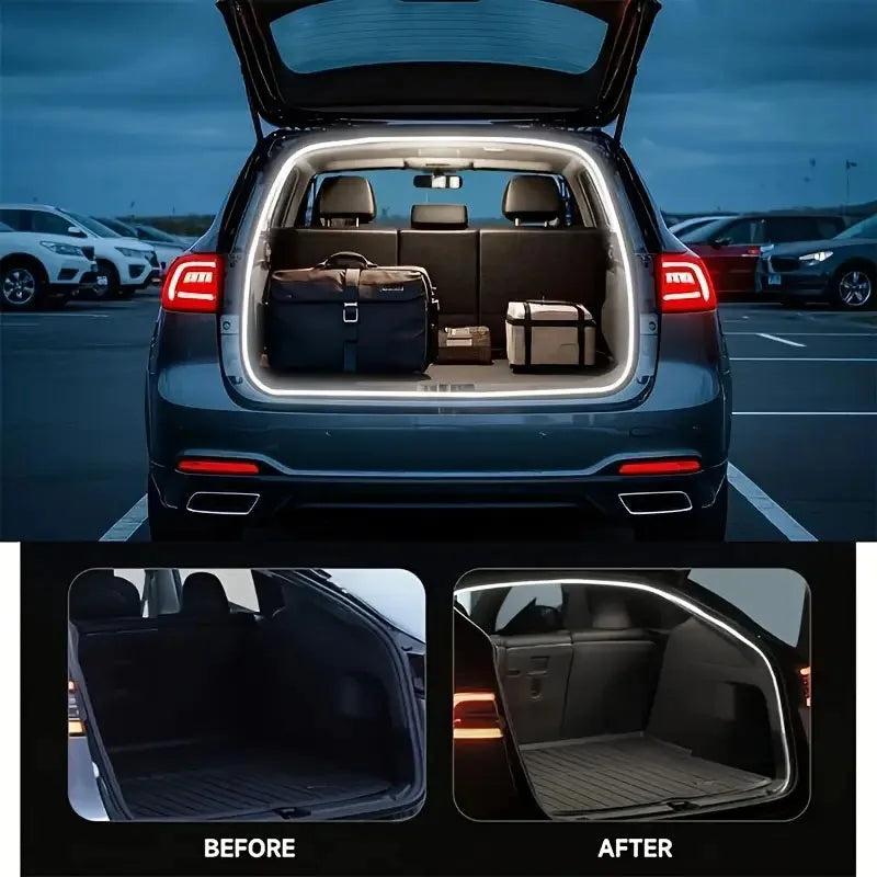 Dynamic LED Trunk Light Strip – Scanning Flow Waterproof Car Interior Atmosphere Lighting (2M / 4M)