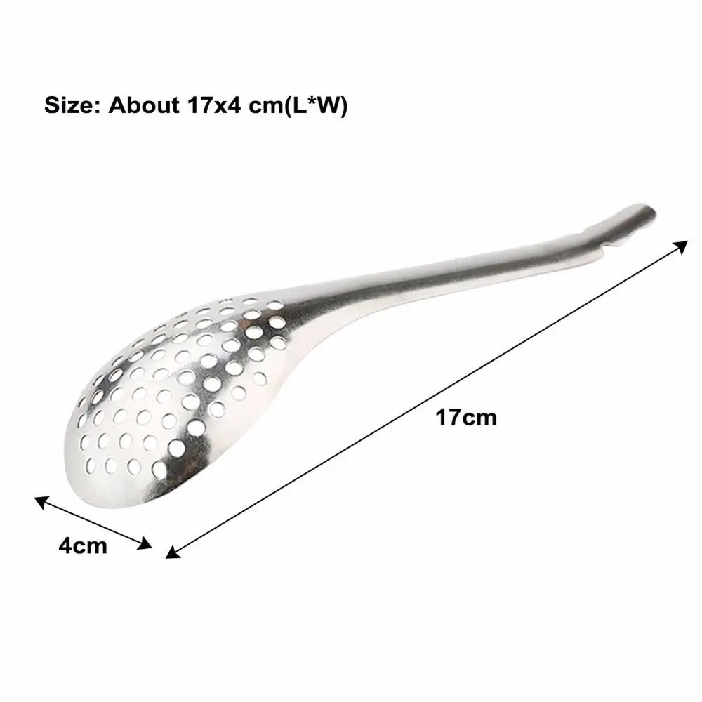 Stainless Steel 56-Hole Slotted Caviar Spoon – Fine Mesh Straining Kitchen Tool