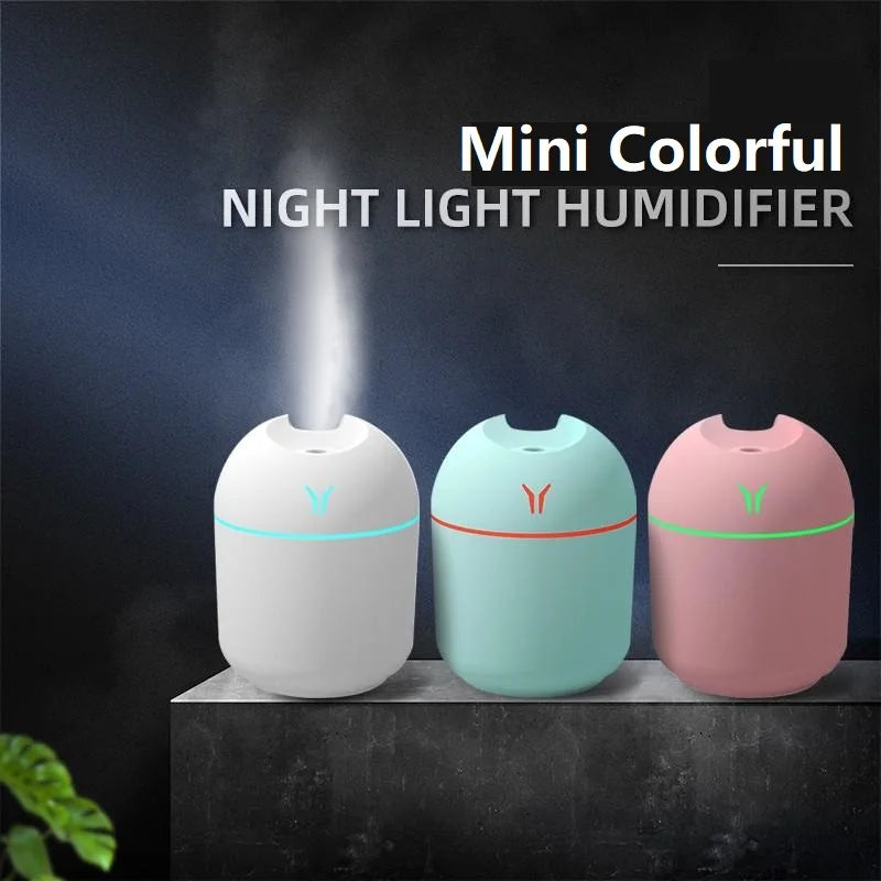 ZenMist 250ML Mini USB Air Humidifier – Ultrasonic Aroma Diffuser with LED Ambiance Light for Home & Car