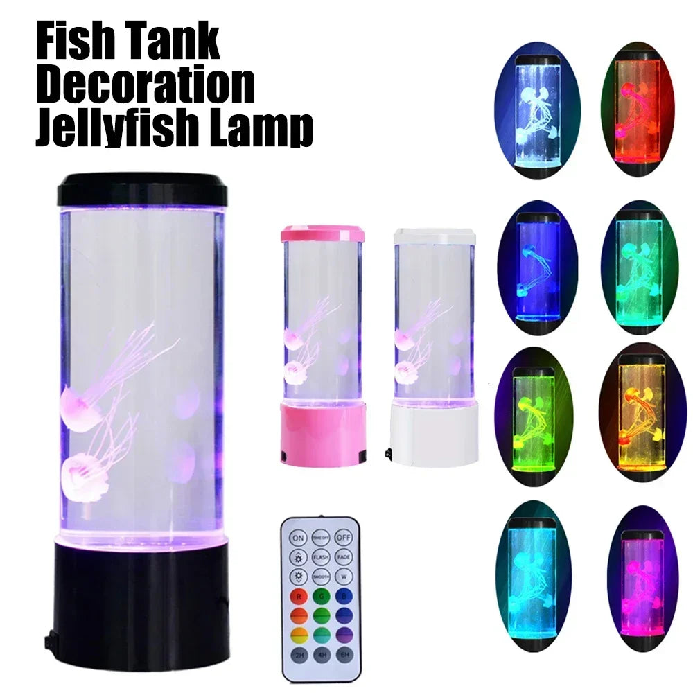 Jellyfish LED Mood Lamp – Remote-Controlled Color-Changing Aquarium for Home & Office Decor