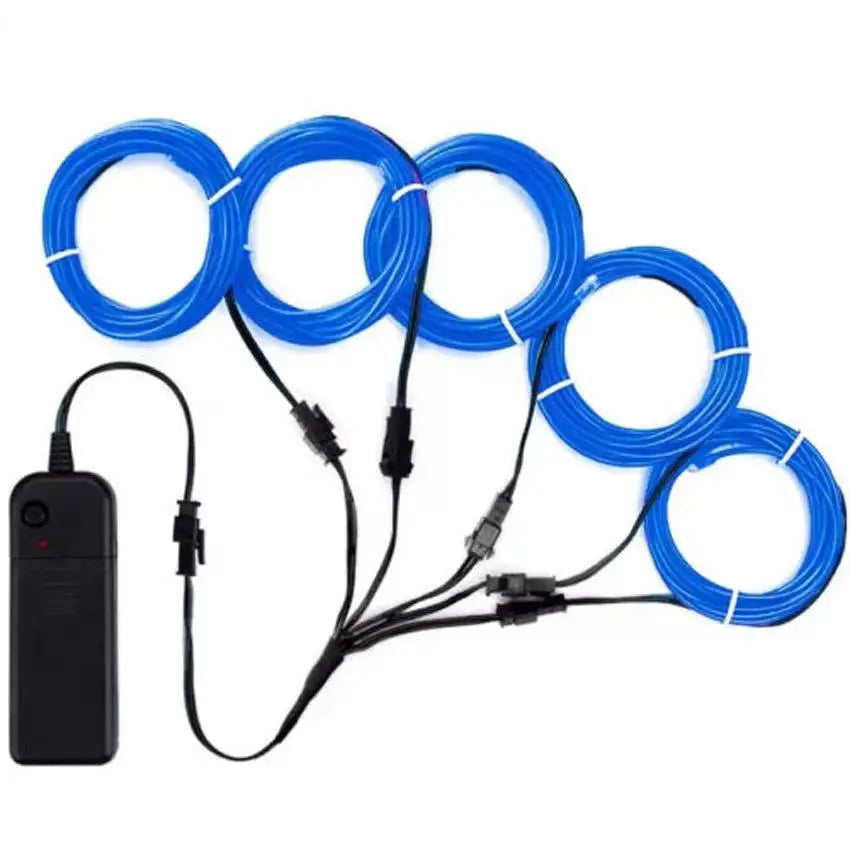 5-in-1 EL Wire Neon Glow Kit | DIY LED Costume & Party Lights | Portable Luminous Wire for Dance & Decor