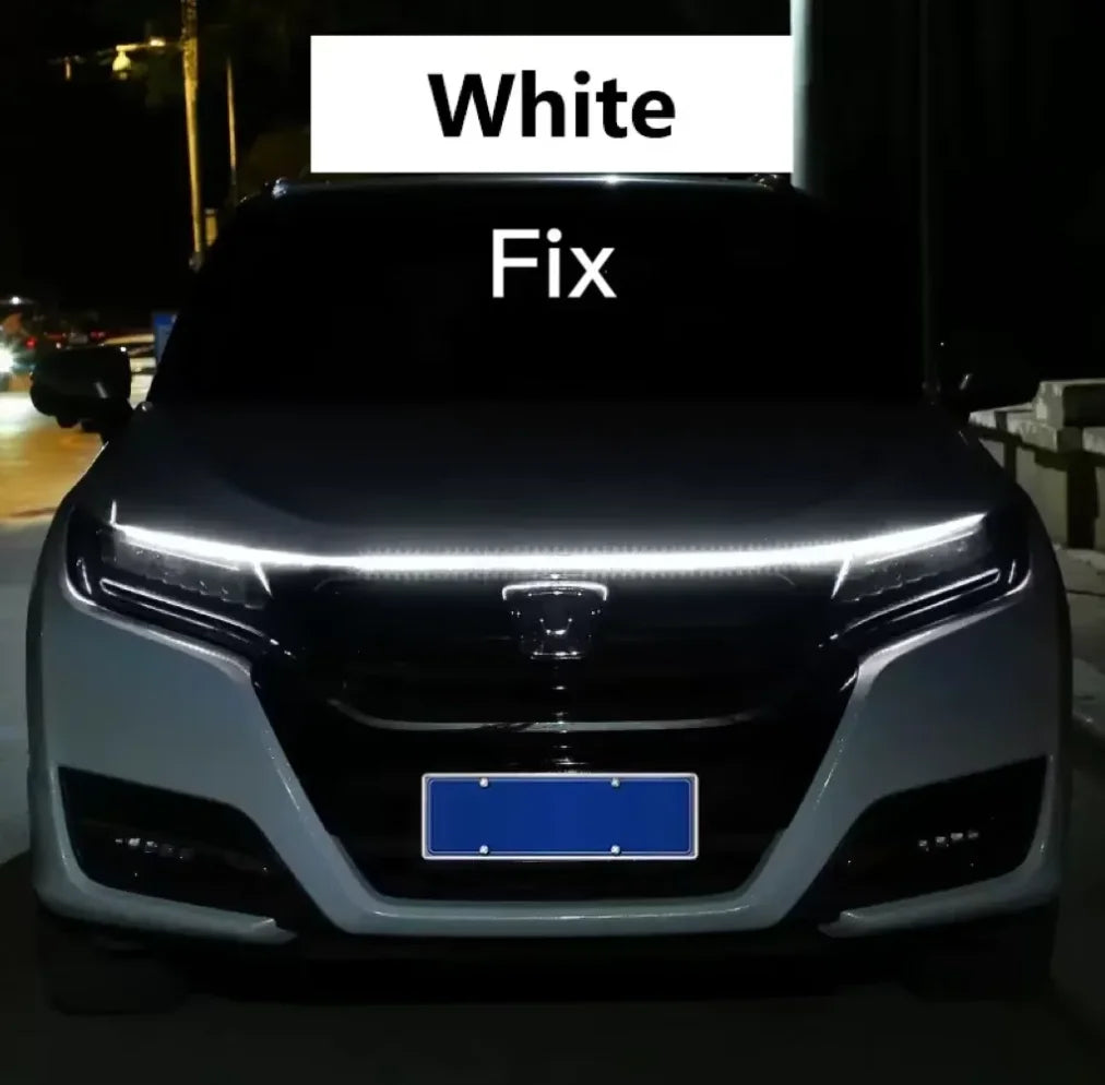 LED Car Hood Light Strip – Dynamic Start-Up Daytime Running Light (48" / 60" / 72") Waterproof DRL Accent