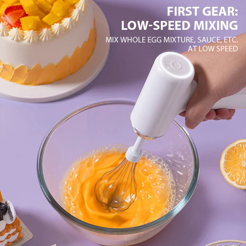SwiftWhisk™ Cordless Electric Hand Mixer – Rechargeable 3-Speed Egg Beater & Cream Blender for Baking