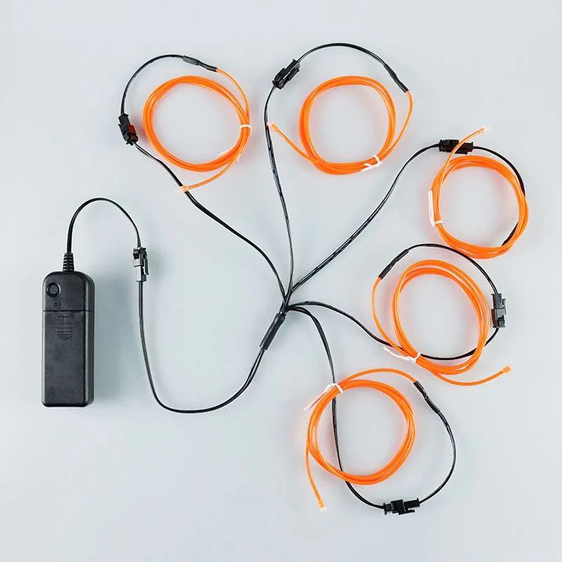 5-in-1 EL Wire Neon Glow Kit | DIY LED Costume & Party Lights | Portable Luminous Wire for Dance & Decor