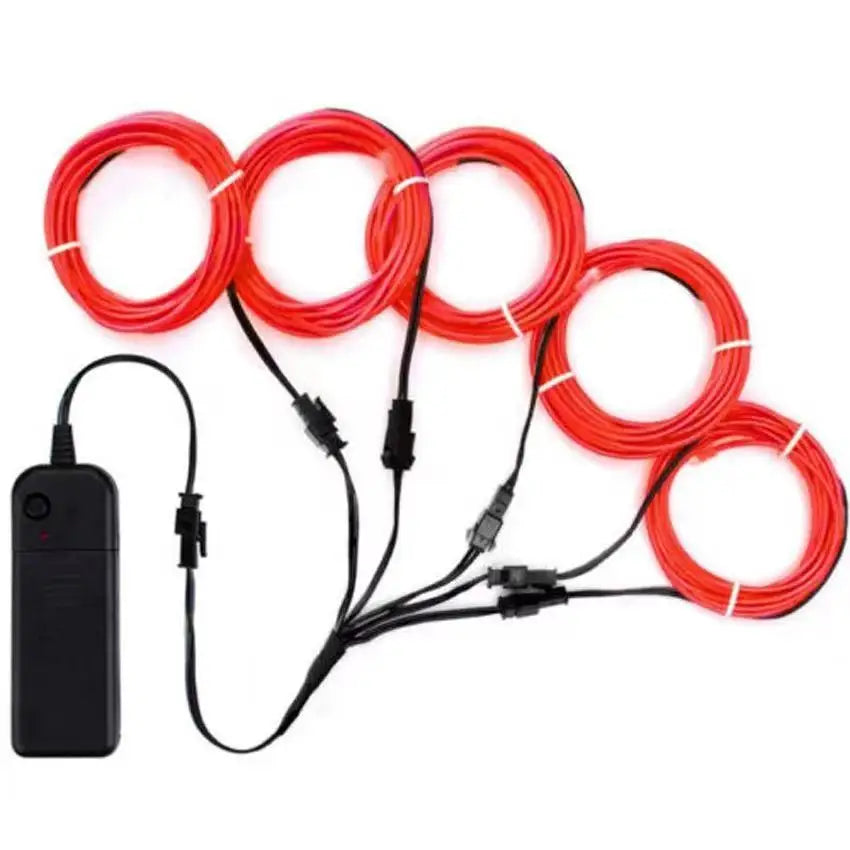 5-in-1 EL Wire Neon Glow Kit | DIY LED Costume & Party Lights | Portable Luminous Wire for Dance & Decor