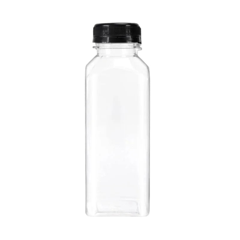 16oz Clear Reusable Beverage Bottles – Leak-Proof & Tamper-Evident Lids for Smoothies, Juices & Meal Prep