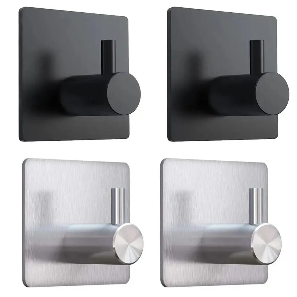 Modern 304 Stainless Steel Wall Hooks | 4-Pack Heavy-Duty Utility Hangers