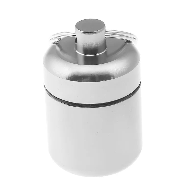 TitanSeal™ Waterproof Aluminum Pill Keychain – Ultra-Lightweight Emergency Storage & Earplug Container