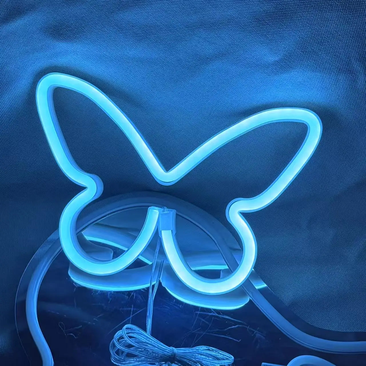 Aesthetic Butterfly & Heart LED Neon Sign | Dimmable Wall Decor for Bedroom, Parties & Gifts