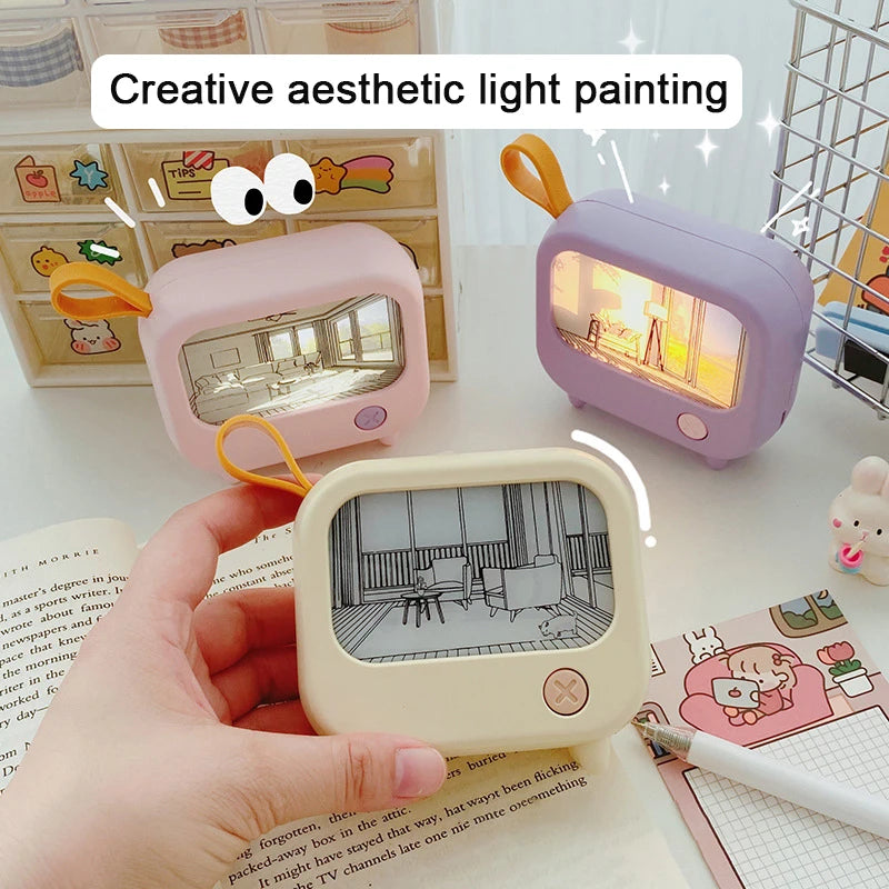 Retro TV LED Night Light – Cute Mini Desk Lamp for Kids Bedroom & Home Decor