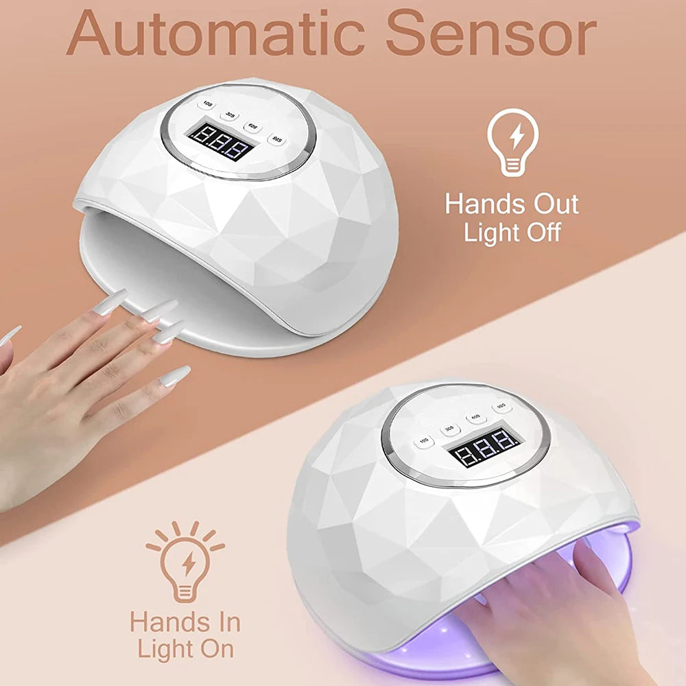UV LED Nail Lamp with LCD Display – Professional Gel Nail Dryer with Memory Timer