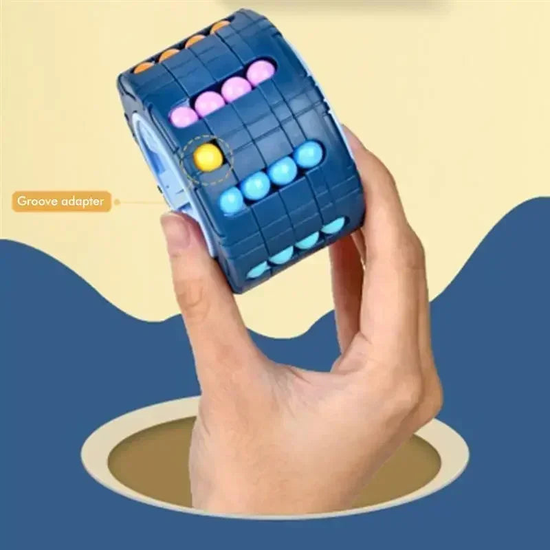 3D Cylinder Bean Puzzle & Fidget Spinner – Rotating Slide Logic Game for Stress Relief & Focus