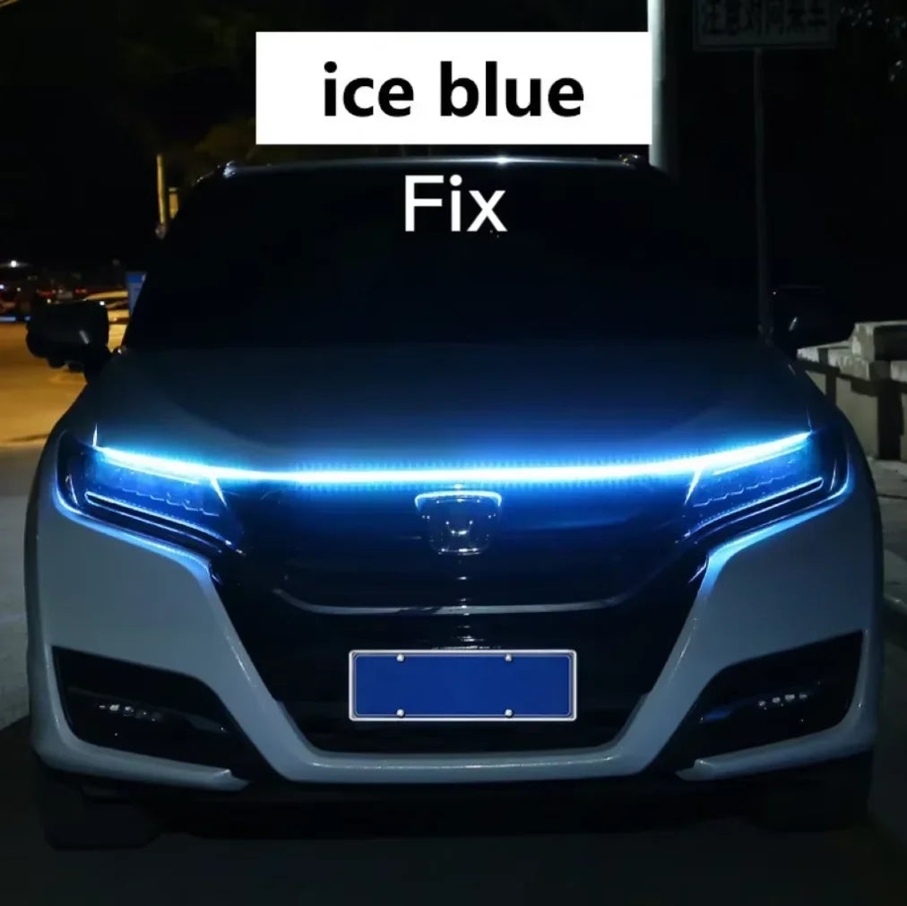 LED Car Hood Light Strip – Dynamic Start-Up Daytime Running Light (48" / 60" / 72") Waterproof DRL Accent
