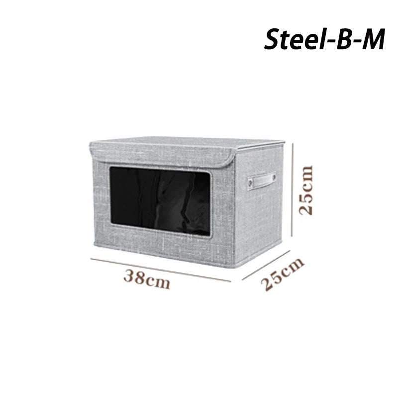 Large Foldable Storage Box with Lid – Heavy Duty Wardrobe Organizer for Clothes & Toys