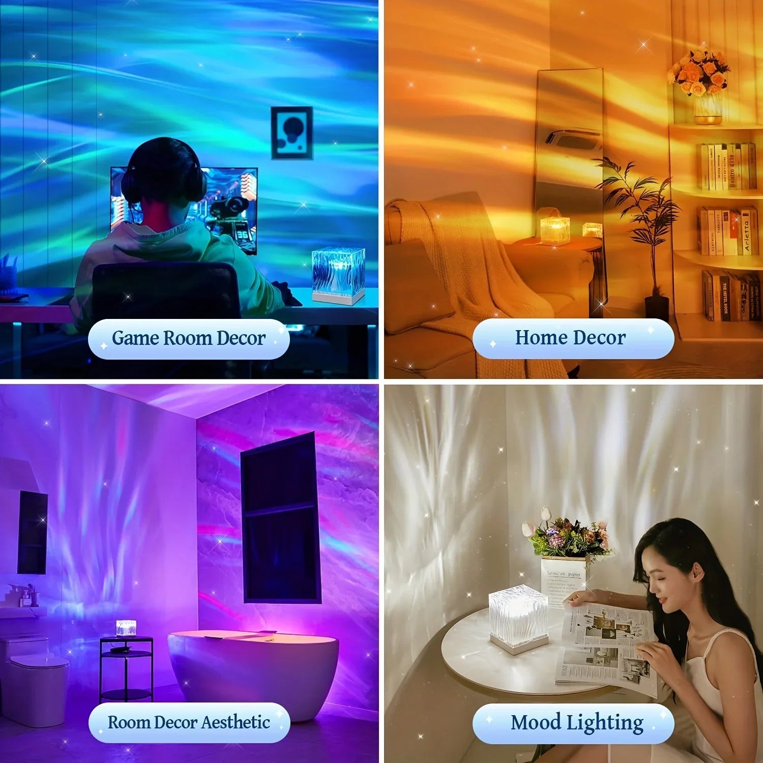 Ocean Wave Crystal Projector – 16-Color Dynamic Water Ripple LED Night Light with Remote Control